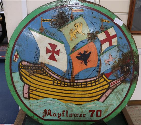 A Mayflower advertising sign, enamel H.72cm, Diameter 75.5cm